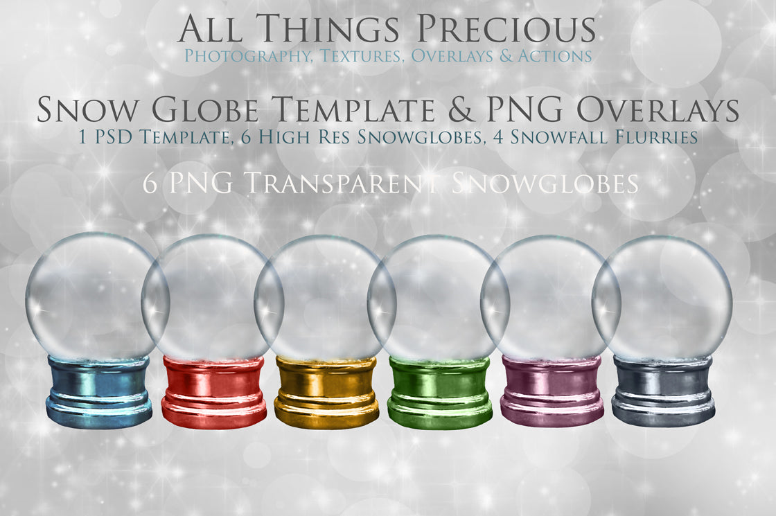 Digital Snow Globe Overlays, with snow flurries and a PSD Template included in the set. Transparent Glass Graphic Effects. Png Overlays with Photoshop Digital template file. High resolution, 300dpi. Visit the Website for more add ons, Actions, Overlays and Christmas Theme Products at ATP Textures.